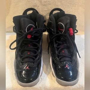 Jordan Black and Red High-Top Sneakers